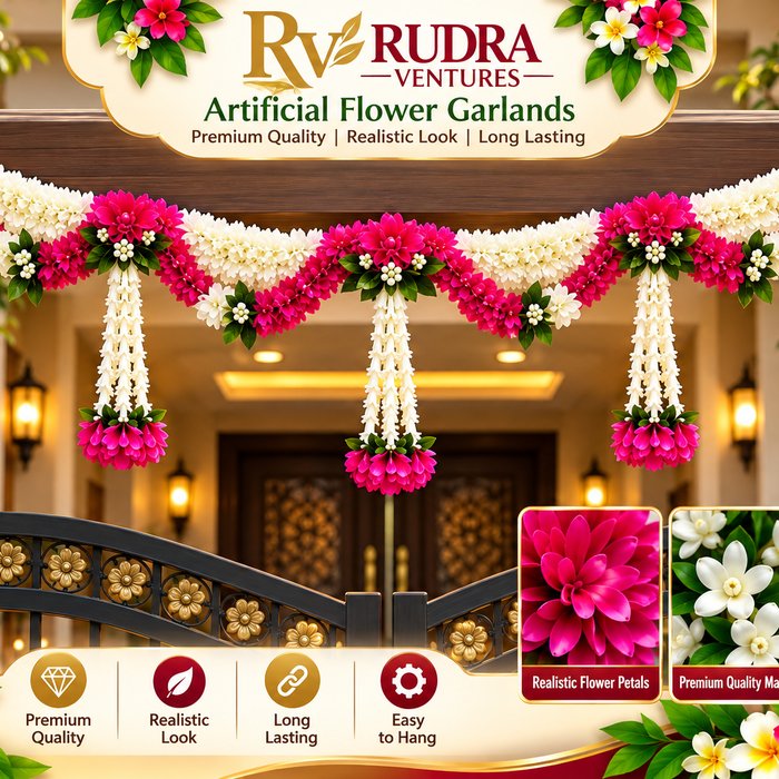 Rudra Ventures Grand Floral Door Toran & Backdrop Garlands