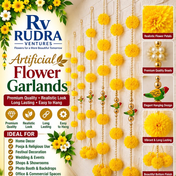 Rudra Ventures Classic Marigold (Genda Phool) Garland Set