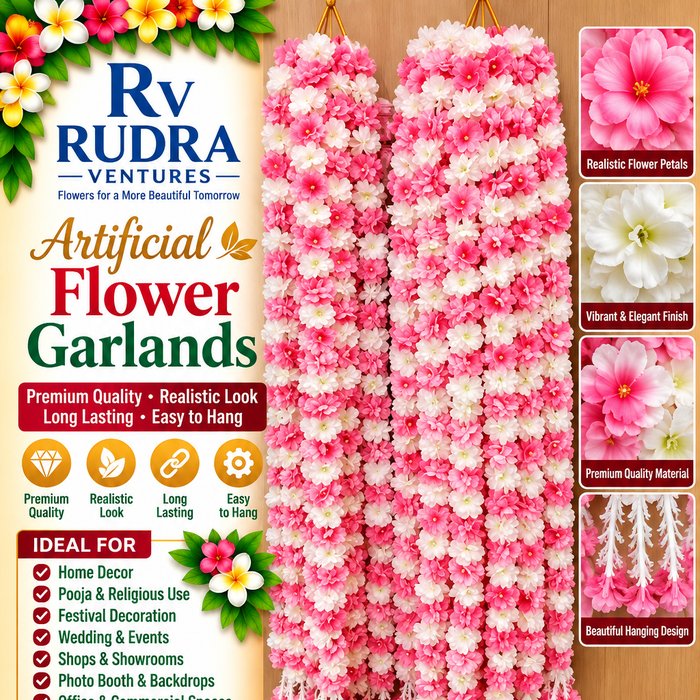Rudra Ventures Pastel Pink & Ivory Rose Bud Garland
