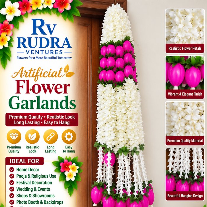 Rudra Ventures Pastel Rose & Mogra Garland Strings