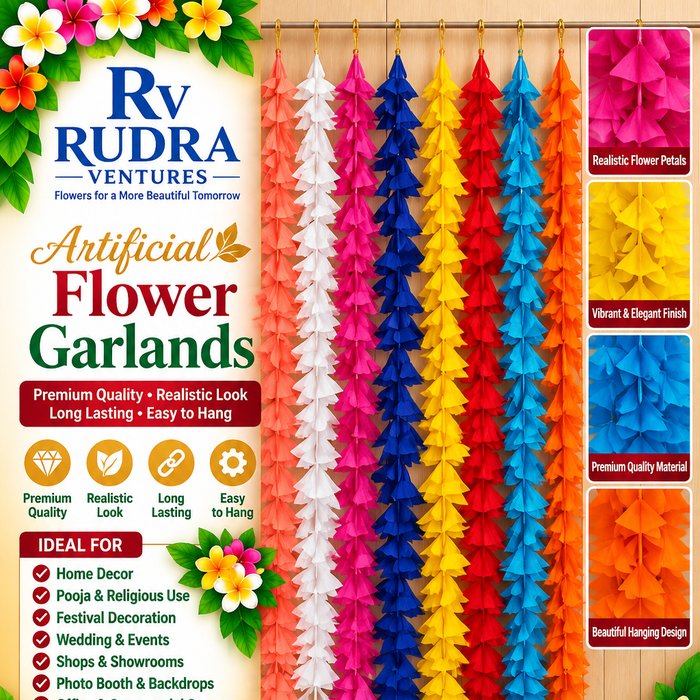 Rudra Ventures Multicolor Festive Floral Strings (Blue, Yellow, Pink, White)
