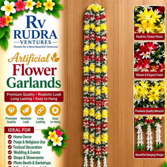 Rudra Ventures Forest Green, Red & Yellow Mixed Festive Garlands