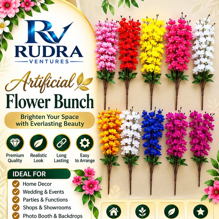 Rudra Ventures Vibrant Flower Stick Bunches in 5 Colors