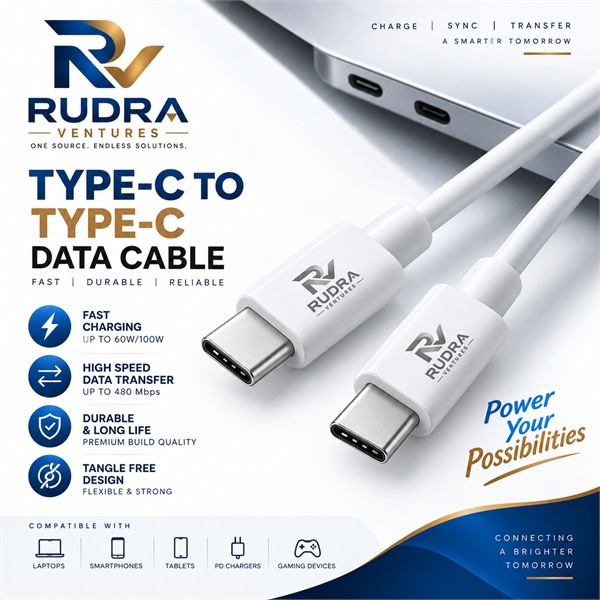 Rudra Ventures Type-C to Type-C Data Cable