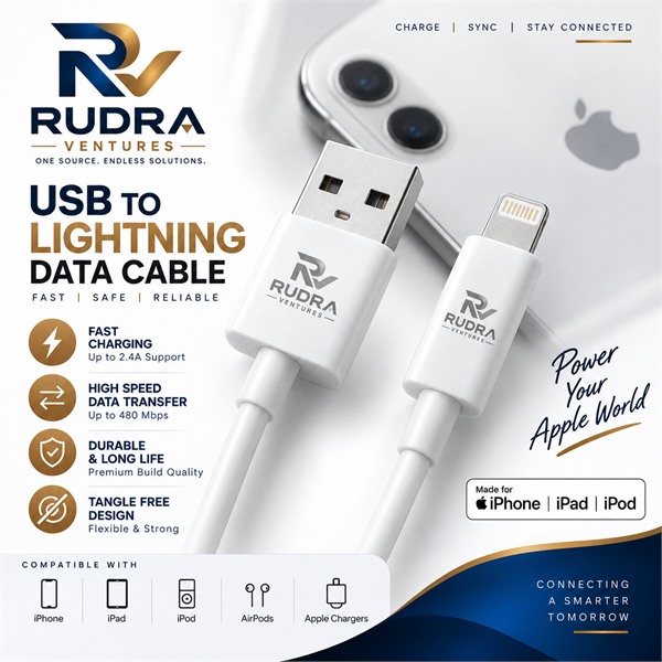 Rudra Ventures USB to Lightning Data Cable