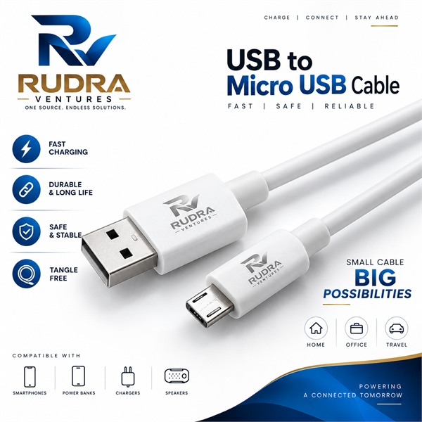 Rudra Ventures USB to Micro USB Data Cable